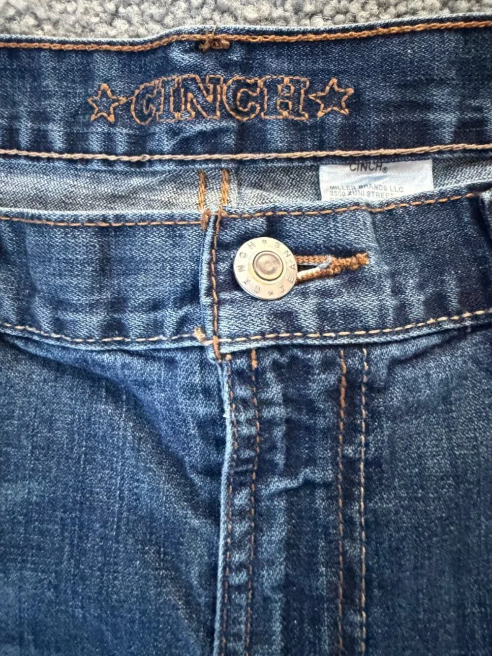 Cinch Silver Label Straight Leg Jeans 38x32 Dark Stone Wash Cotton- VERY Good UC